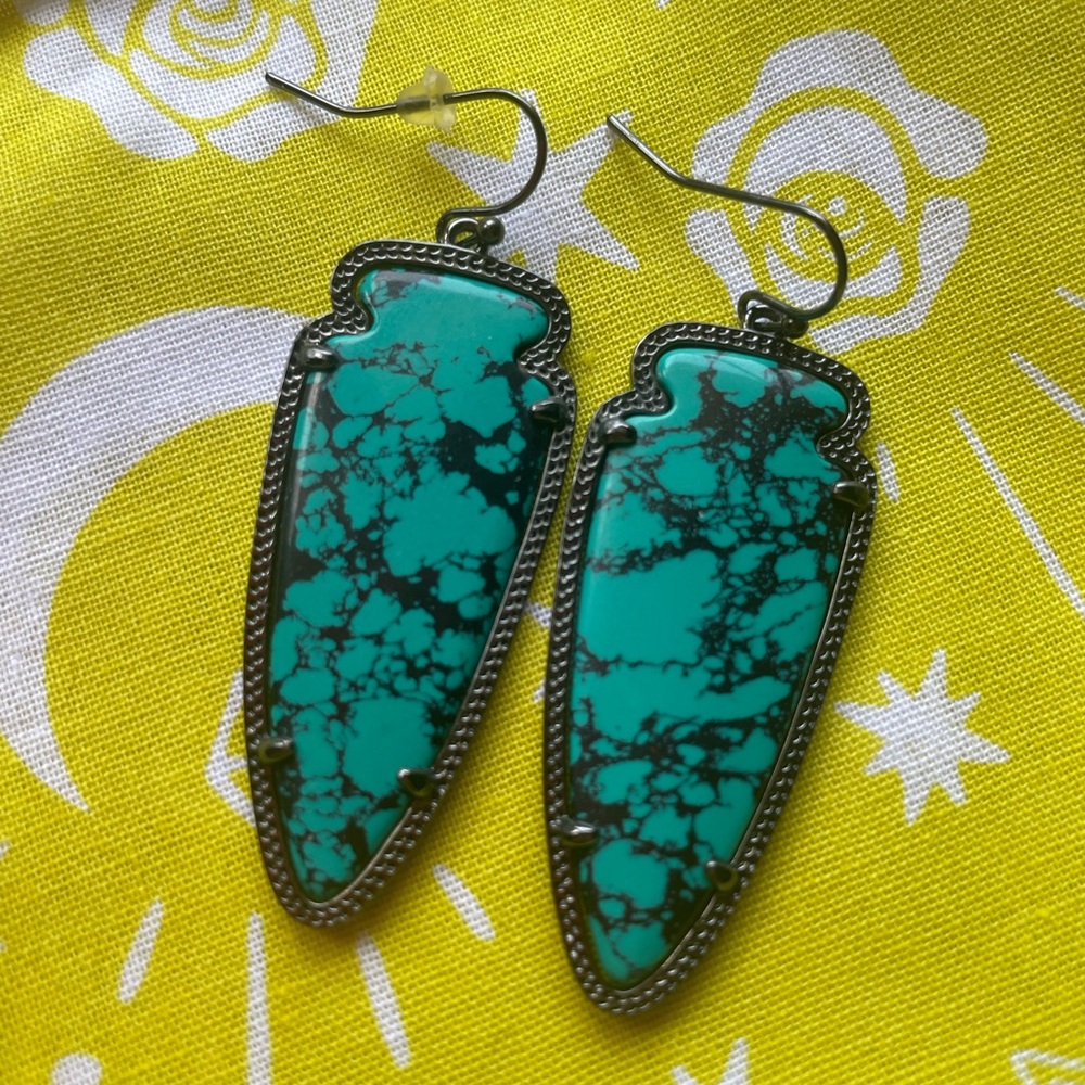 Kendra Scott - Teal Magnesite & Gunmetal Skylars